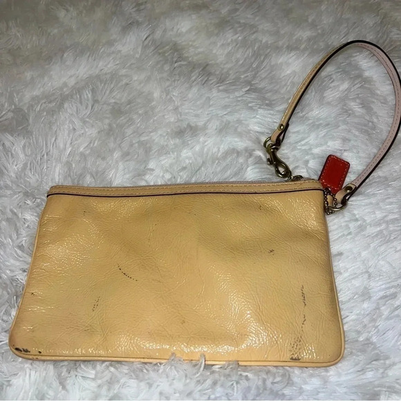 Coach Womens Wristlet Leather with Felt Detail Neutral Colored / Y2K - Picture 3 of 6